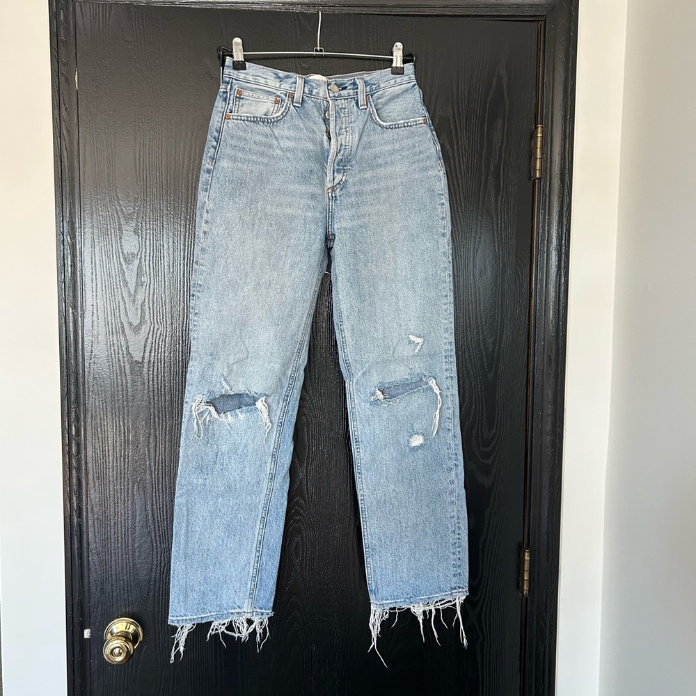 The Joni High Rise Loose Jeans - Light Blue